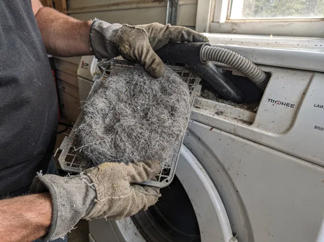 Cleaning Dryer Lint Trap in Danbury
