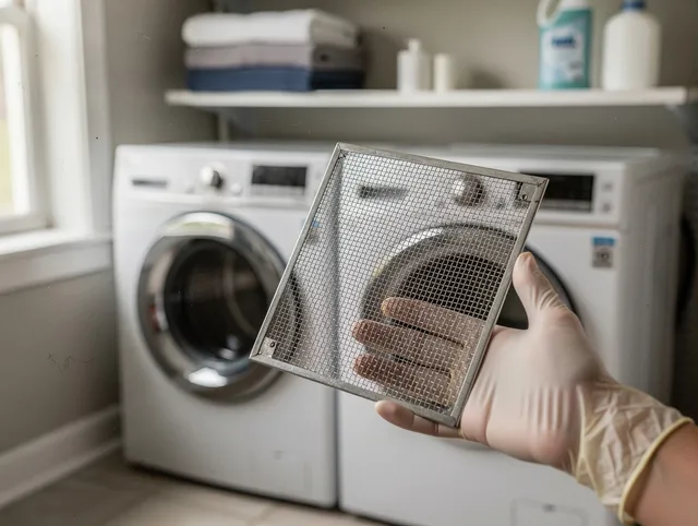 Danbury Dryer Vent Cleaning specialist performing detailed lint trap cleaning service in Danbury